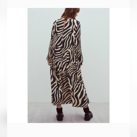 Zebra Print Long Sleeve Dress - Picture 2 of 4